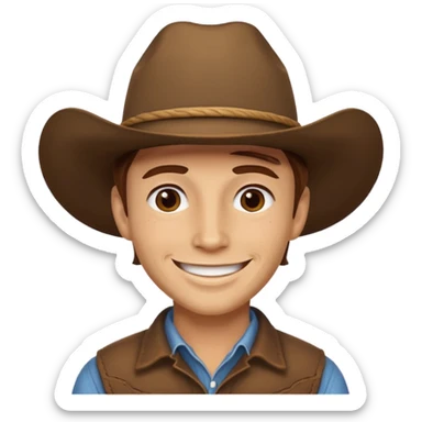 Cowboy with cream on face sticker