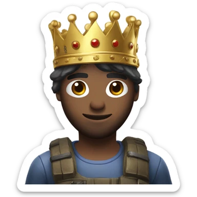 PUBG mobile game player with a crown on head sticker