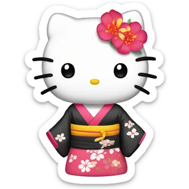 Hello kitty with kimono sticker