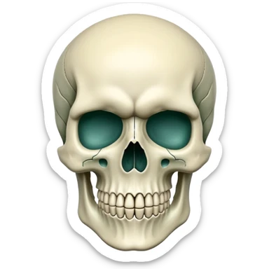 skull in Milwaukee Bucks colors (hunter green, cream, and light blue) sticker
