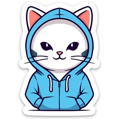 Cat with hoodis sticker