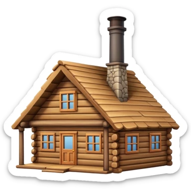 Log cabin sticker