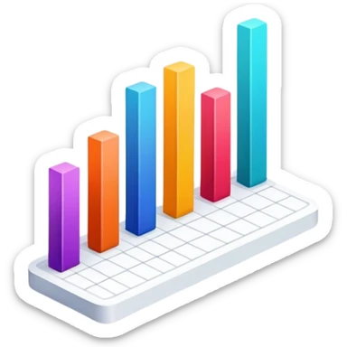 colorful bar graph with ascending data sticker