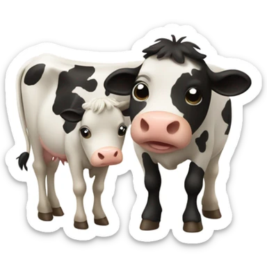 Cow hugging another cow sticker