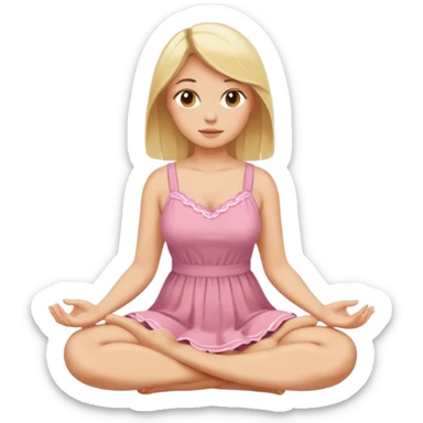 buxom blonde woman sitting cross-legged, SFW sticker