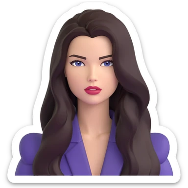 Adriana Lima, gorgeous Brazilian supermodel with long dark hair and stunning face sticker