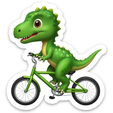 Baby dinosaur riding a bike  sticker
