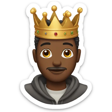 black man with crown  sticker