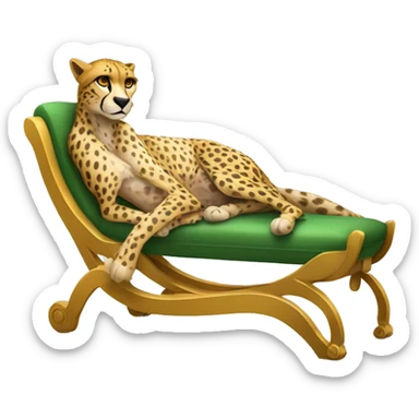 Humanoid cheetah chilling on a chaise longue sticker