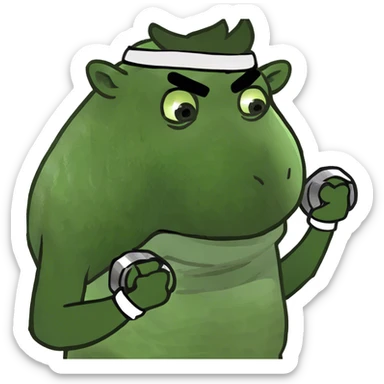 Steak lifting weights sticker