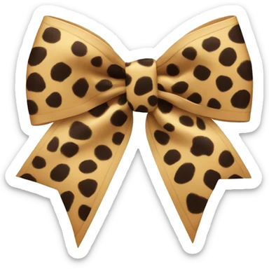 Cheetah print Christmas bow sticker