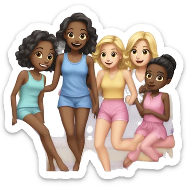 sleepover girls party sticker