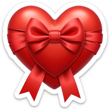 heart with ribbon bow sticker