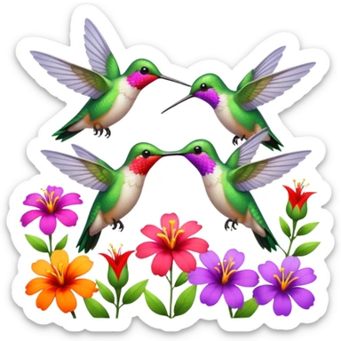 Humming birdsdlowers sticker