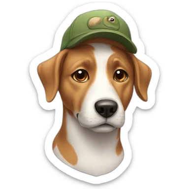 dog with cap sticker