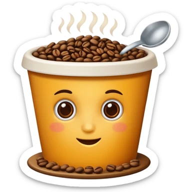 puntero formado por un grano de cafe sticker