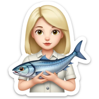 A pretty girl holding a mackerell cat breed on her arms with such a love and care  sticker