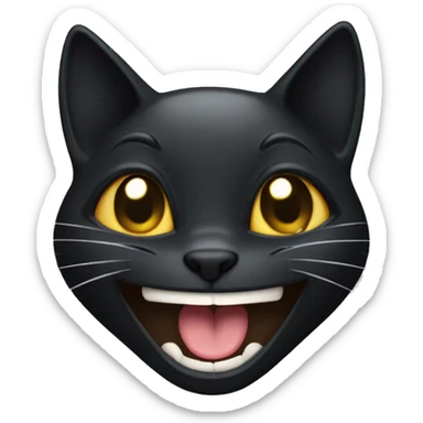Female black cat laughing with tears  sticker
