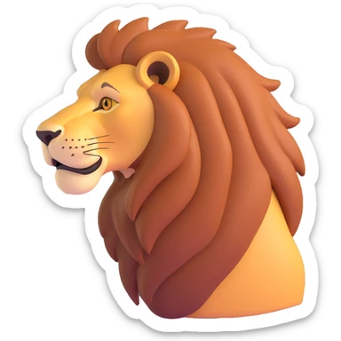 FULL BODY panthera leo male style wild, full flat cute side profile design in 3d soft l centered composition cartoon style128x128 pixels

 sticker