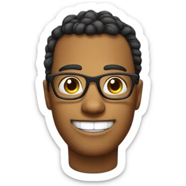 Nerd Face with glasses and pimples  sticker