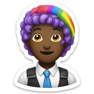 person dressed for gay pride sticker