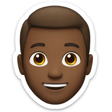 memoji young black man with brown eyes, short and beard hair smiling sticker