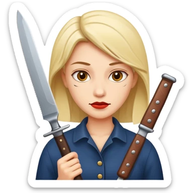 Kind Woman with knife sticker
