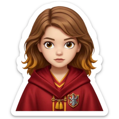Barbara Palvin as Hermione Granger in her gryffindor robes sticker