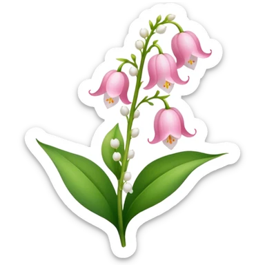 Lily’s of the valley flower pink sticker