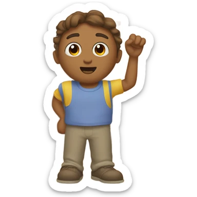 Una casa grande animada con cara manos y pies sticker