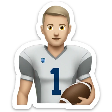 A Slavic football player playing big football in a gray uniform sticker