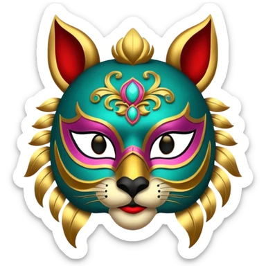 Festival themed animal Mask sticker