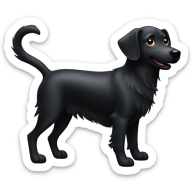 black dog wagging tail sticker