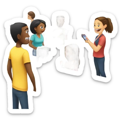 Grocery store checkout busy sticker