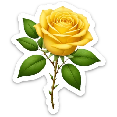 bouquet Sunshine Yellow Tea Rose, luxuriant, leaf, bud sticker
