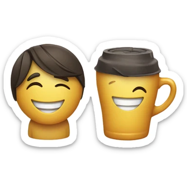 smiling duo with drinks sticker