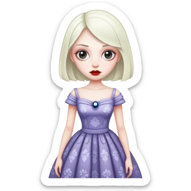 Weird woman with dress sticker