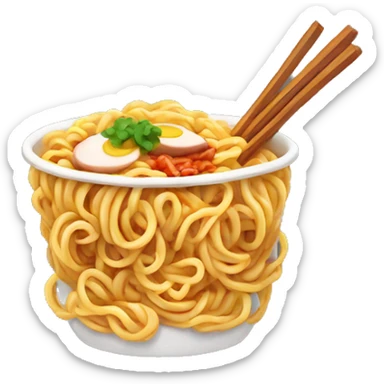 Hot chicken noodles ramen sticker