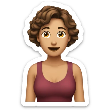 Actriz castaña media melena interpretando  interpret sticker