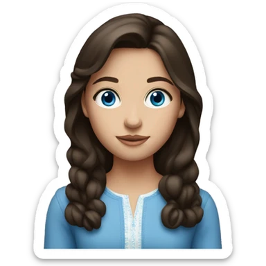 Brunette Dutch girl with blue eyes sticker