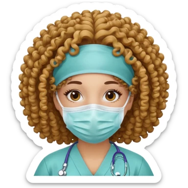 curly nurse sticker