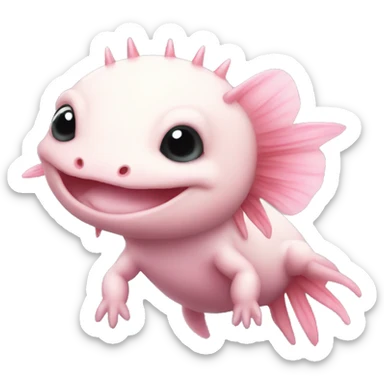 Cute little baby Axolotl  sticker