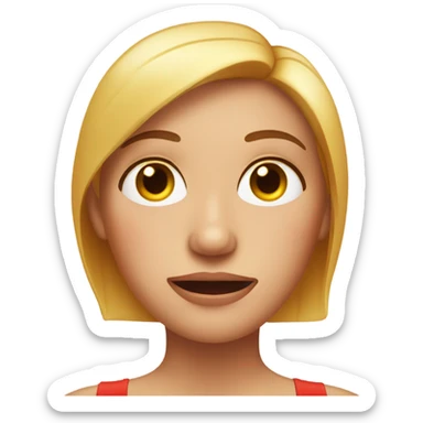 White woman with a bad sunburn sticker