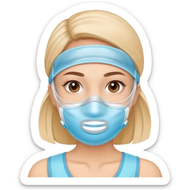 Woman wearing hydration mask sticker