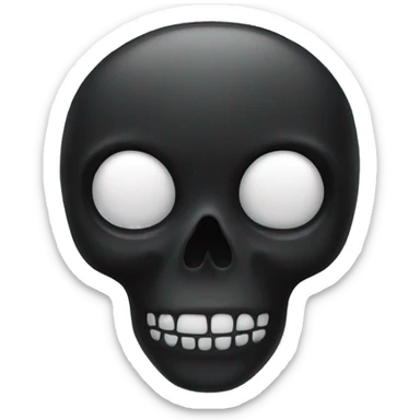 Black skull emoji  sticker