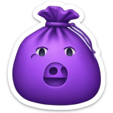 purple money bag sticker