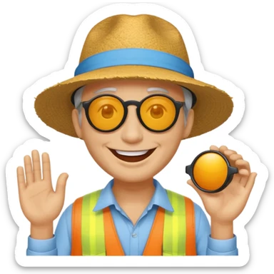 homme créole réunionnais  avec chapeau embouteillage route  sticker