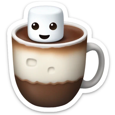 Marshmallow and hot chocolate  sticker