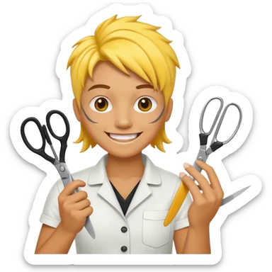 yellow mutant hairdresser sticker