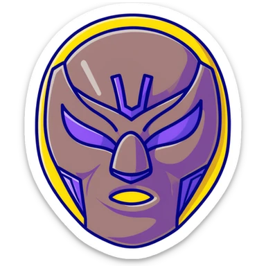 black and yellow luchador mask sticker